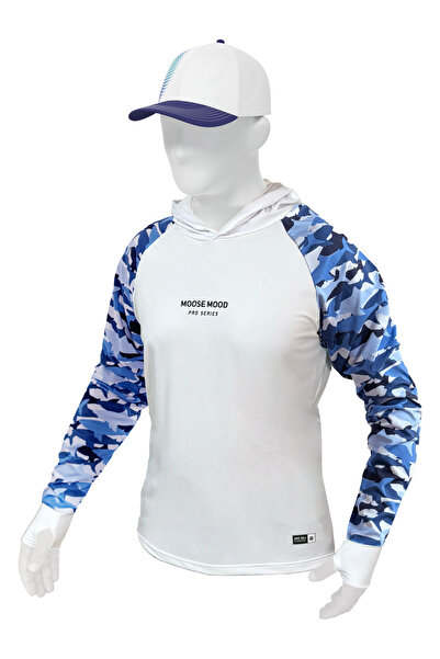 Moose Mood Shark - Pro Series Kapüşonlu, Uzun Kollu Balıkçı Yelkenci UV Korumalı Tişört
