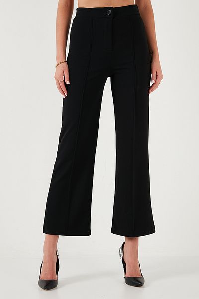 Lela Standard Fit High Waist Straight Leg Trousers Pant 5865972