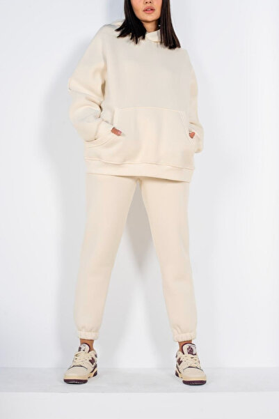 ruNadeS Γυναικείο σετ αθλητικής φόρμας με χαλαρή εφαρμογή με παλτό με τσέπες καγκουρό - Walking