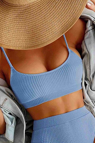 Merry See Angelsin Yüksek Bel Özel Kumaş Tankini Bikini Üstü