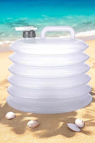 CocoVia Akordiyonlu Katlanabilir Musluklu 10 Litre Su Bidonu  | Piknik Kamp Seyahat Bidonu