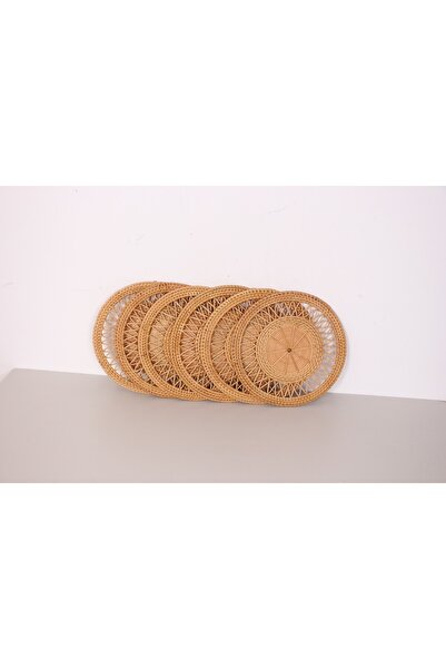 Mylamp Hazan 30x30 cm Rattan Supla & Duvar Dekoru 6'lı Set