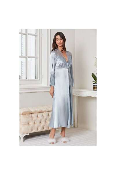 Pierre Cardin 6-Piece Covered Nightgown and Dressing Gown Set 6425 Mist Color