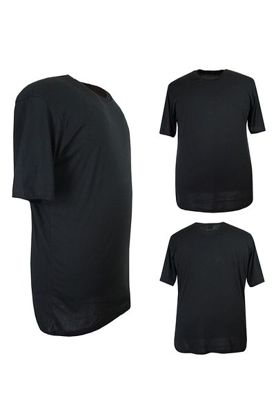 marufshop Men's Crew Neck Single Jersey Plain T-Shirt Suitable for Men's 72 Kilo-200 Kilo Black