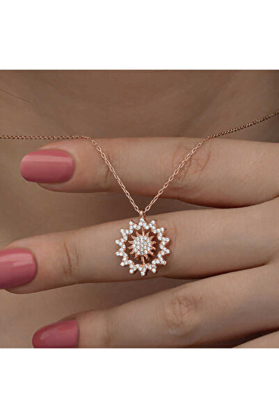 robotrend Silver Rose Sun Women's Necklace