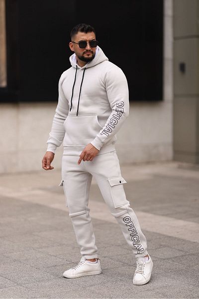 ZENGOLL & RAMİRES Hooded Printed Tracksuit Set - Rubber Leg