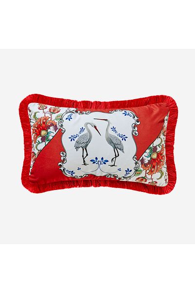 CHIARA ALESSI Allure Red Velvet Decorative Pillow 30X50 cm