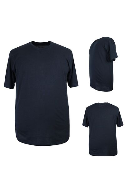 marufshop Ανδρικό μπλουζάκι με μονό λαιμόκοψη, κατάλληλο για άντρες 72 κιλά-200 κιλά, μπλε ναυτικό