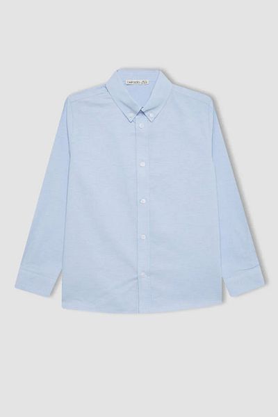 DeFacto Μακρυμάνικο πουκάμισο για αγόρι W3215a6/be343 Lt.blue