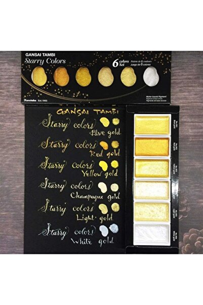 Zig Gansai Tambi Suluboya Tablet  Metalik No 905 Bright Yellow Gold