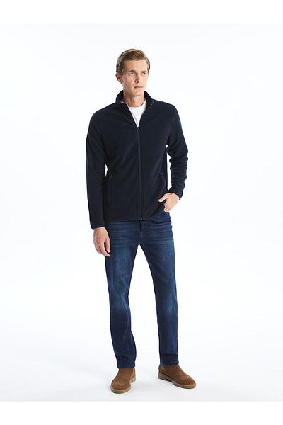 LC Waikiki Lcwaikiki Classic Stand Collar Long Sleeve Fleece Men's Zippered Sweatshirt