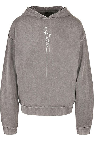 Merchcode Faith Acid Washed Oversized Hoodie