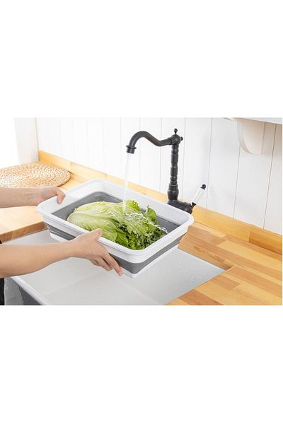BYARS BİLİSİM 4 Liter Capacity Foldable Rectangular Dish Basket - Multi-Purpose