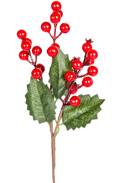 Herdekora زهرة رأس السنة بايك بيري أحمر-أخضر 30 سم.