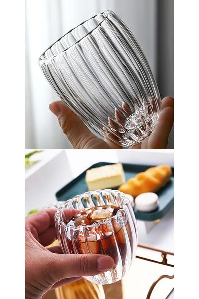 STOREMAX Ntwork Wholesale Heat Resistant Borosilicate Double Wall Twisted Cup |   Coffee and Presentation Glass