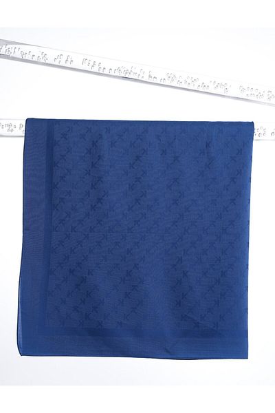 Kayra K Logo Woven Scarf Indigo