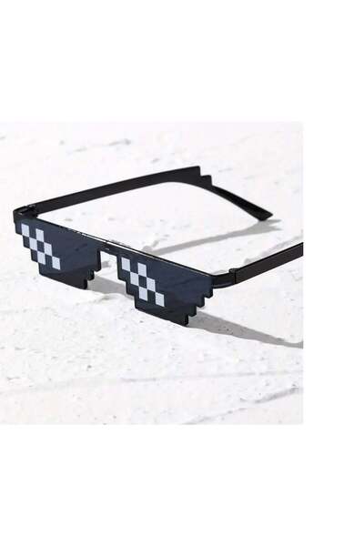 baytoptan Thug Life Trend Güneş Gözlüğü Mozaik Siyah Kedi Gözlükleri