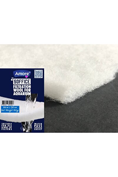 AMORE Akvaryum Silikonsuz Filtre Elyafı 66cm x 90cm Soffice-80gr