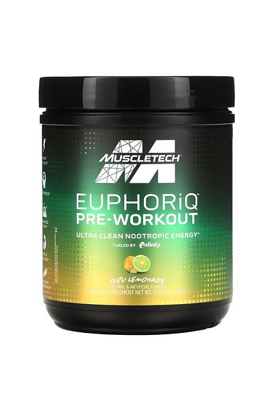MUSCLETECH Euphoriq Pre Workout, Yuzu Lemonade, 20