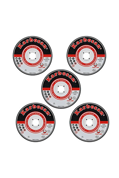 KARBOSAN 115 İnox Metal Kesici Taş Disk 5 Adet Spiral Demir Çelik Kesme Kesim...