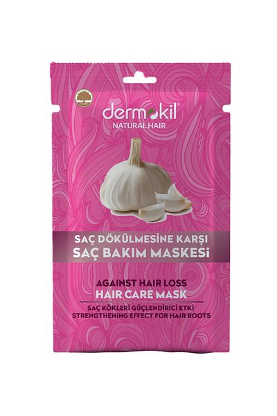 Dermokil Hair Care Mask Set Repairing Strengthening Keratin and Garlic 2X35 ml (No Garlic Smell)