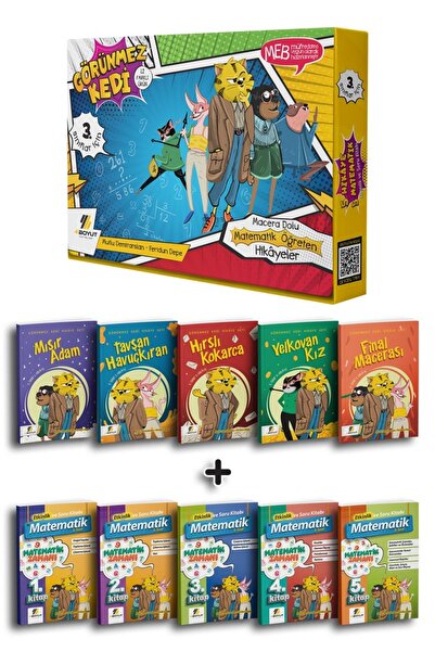 4 Boyut Yayınları Görünmez Kedi Macera Dolu 3.Sınıf Matematik Öğreten Hikayel...
