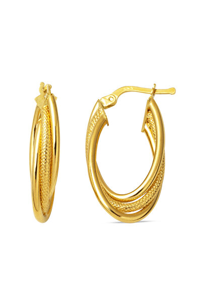 Bilezikci 3 cm Çaplı 14 Ayar Halka Altın Küpe