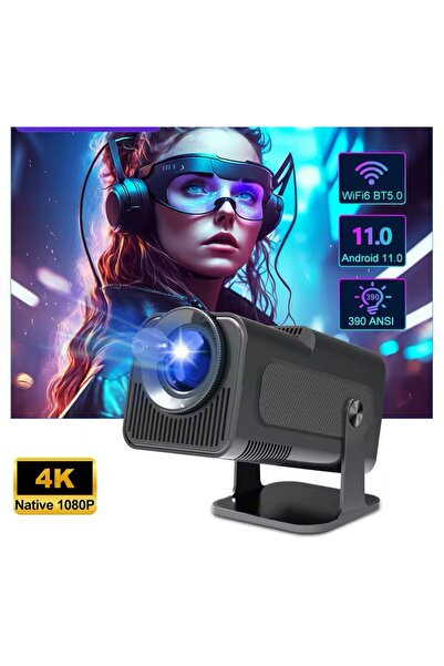 fortrek Siyah Taşınabilir Sinema Projektörü 4k 1080p Ev Sineması Bluetooth Android Projeksiyon R38