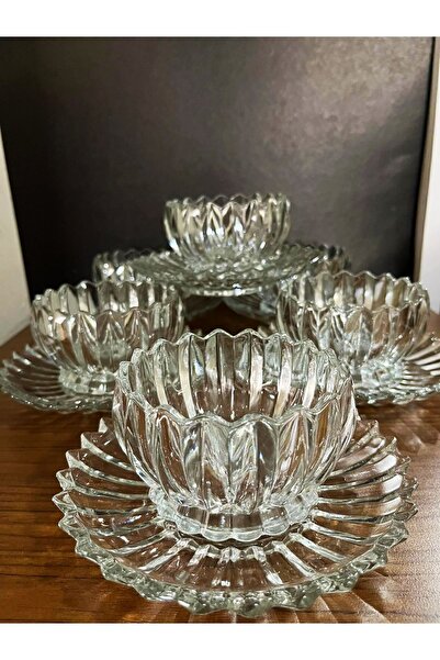 ORTAKÖY CENNETİ Papatya 12 Parça Çerezlik Kase Takımı Sunumluk