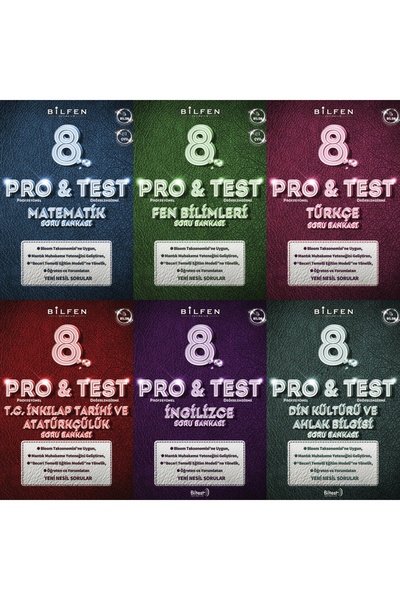 Bilfen Yayıncılık (HEDİYELİ) Bilfen Yayınları 8.sınıf Pro&test Soru Bankaları Seti Deneme Hediyeli