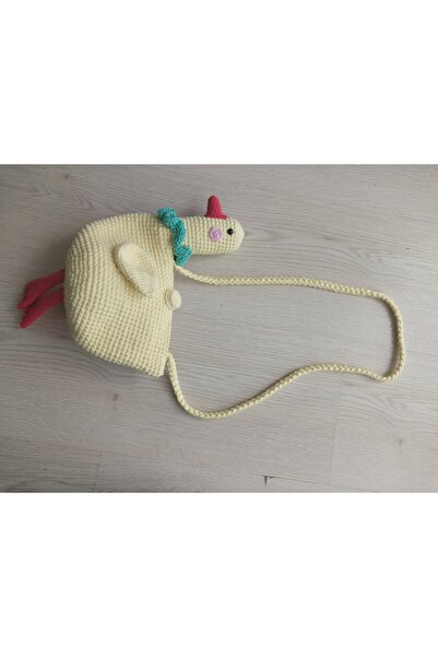 lionworkshopp Örgü ördekli kız çocuk çantası