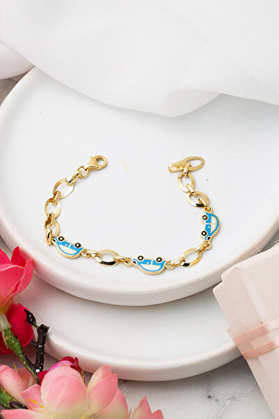 Bilezikci Mavi Araba Altın Bebek Bilekliği