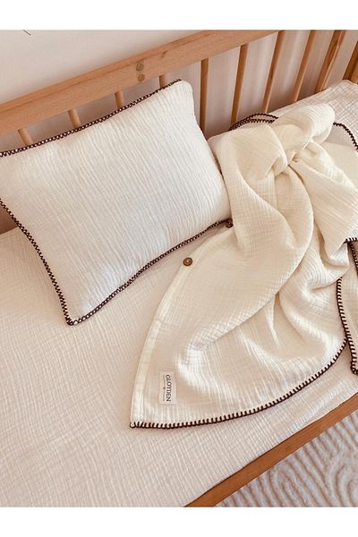 GLOYDEN Ecru Baby Muslin Duvet Cover Set - 100X150
