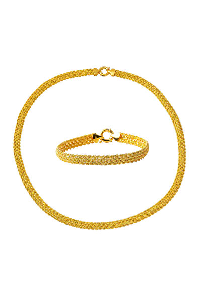 Bilezikci Sultan Burgulu Gerdanlık & Bileklik Altın Set