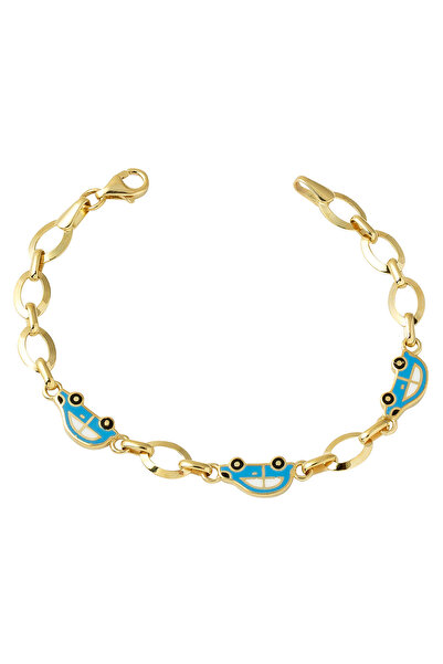 Bilezikci Mavi Araba Altın Bebek Bilekliği