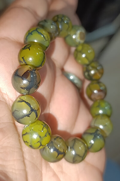 TAŞÇIZADE Akik Taşı Karıncalı 12 mm Natural Doğaltaş Bileklik