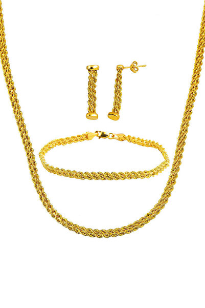 Bilezikci Burgulu Klasik 14 Ayar Altın Takı Seti