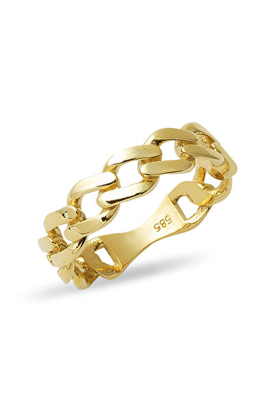 Bilezikci Taşsız 14 Ayar Altın Zincir Yüzük