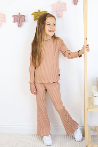 Harika KIDS Κοριτσίστικο σετ από βαμβακερό ύφασμα με ραβδώσεις