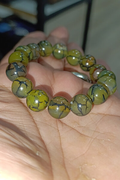 TAŞÇIZADE Akik Taşı Karıncalı 12 mm Natural Doğaltaş Bileklik