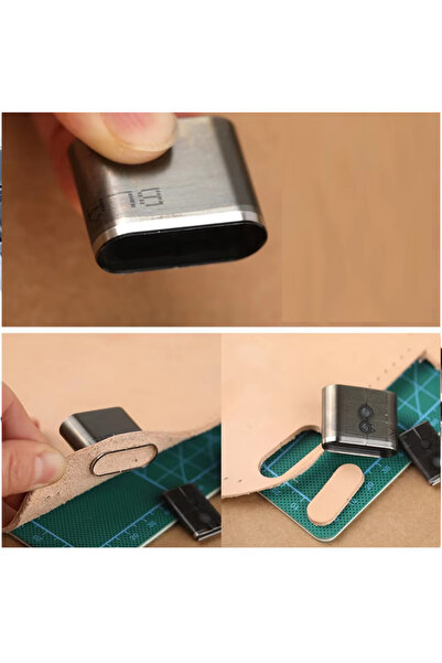 tuhafiyecimiz 24 Parça Şekilli Delici, Deri Desen çizici, Oval Yuvarlak Kare Delgeç, Saraciye Deri Delgeç