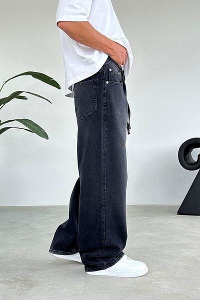 HAFKAGİYİM SMOKED Ζώνη Basic Extra Loose φαρδύ παντελόνι