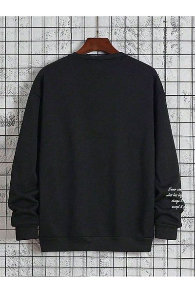 MODARİCH Μαύρο φούτερ Never Complain Oversize - Ροζ ράσο με λαιμόκοψη