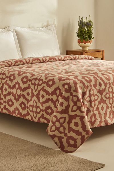 Karaca Home Rina Double Cotton Terracota Blanket
