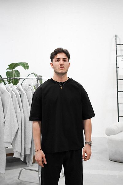 HAFKAGİYİM ΜΑΥΡΟ Cozy Basic Oversize T-Shirt