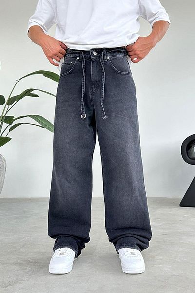 HAFKAGİYİM SMOKED Ζώνη Basic Extra Loose φαρδύ παντελόνι