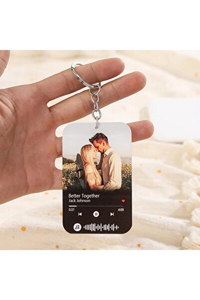 EJOYA Kişiye Özel Spotify Barkodlu Ve Fotoğraflı Akrilik Anahtarlık 114077