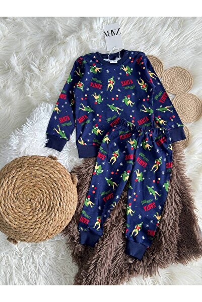 anonim Erkek Bebek Santa Baskılı Yılbaşı Alt Üst Takım