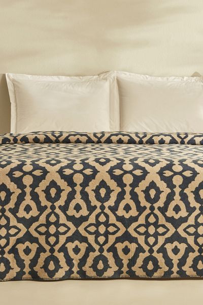 Karaca Home Rina Cotton Double Dark Blue Blanket