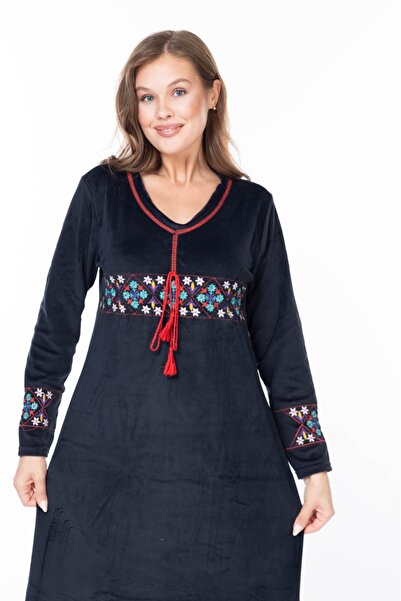 mervemoda ЖІНОЧА ОКСАМИТОВА СУКНЯ З ДОВГИМ РУКАВОМ